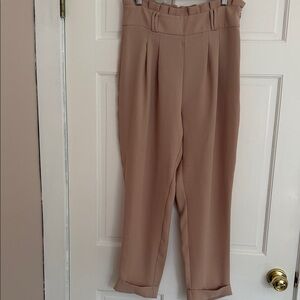Zara High-Waist Paperbag Trousers Size M